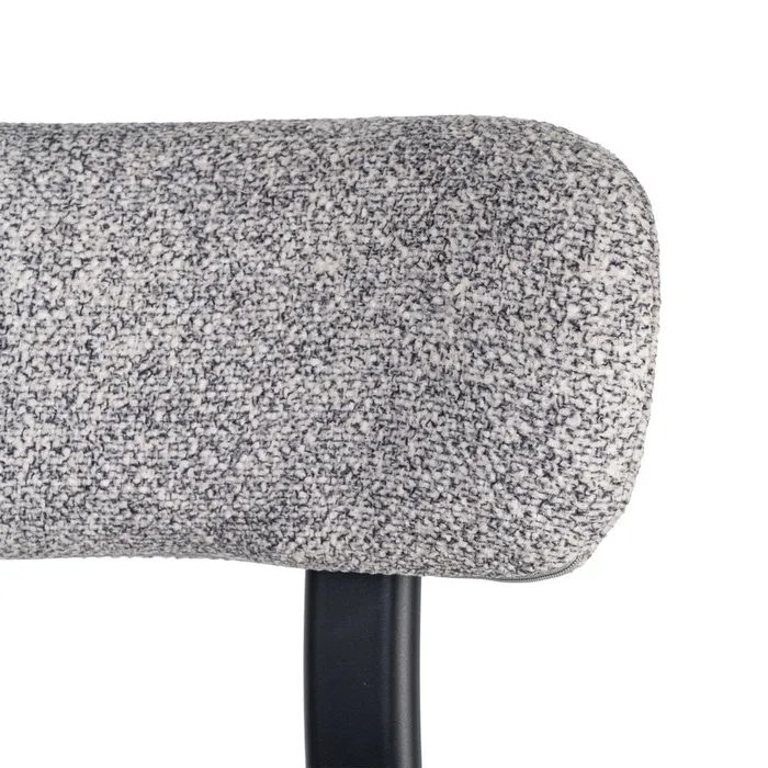 Set 2 scaune de dining și Horeca din stofă gri deschis cu structură metalică neagră [9]