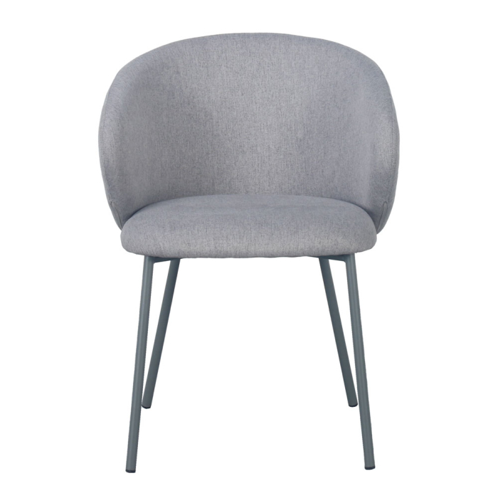 Set 2 scaune dining și Horeca din stofă gri deschis cu spătar curbat [4]