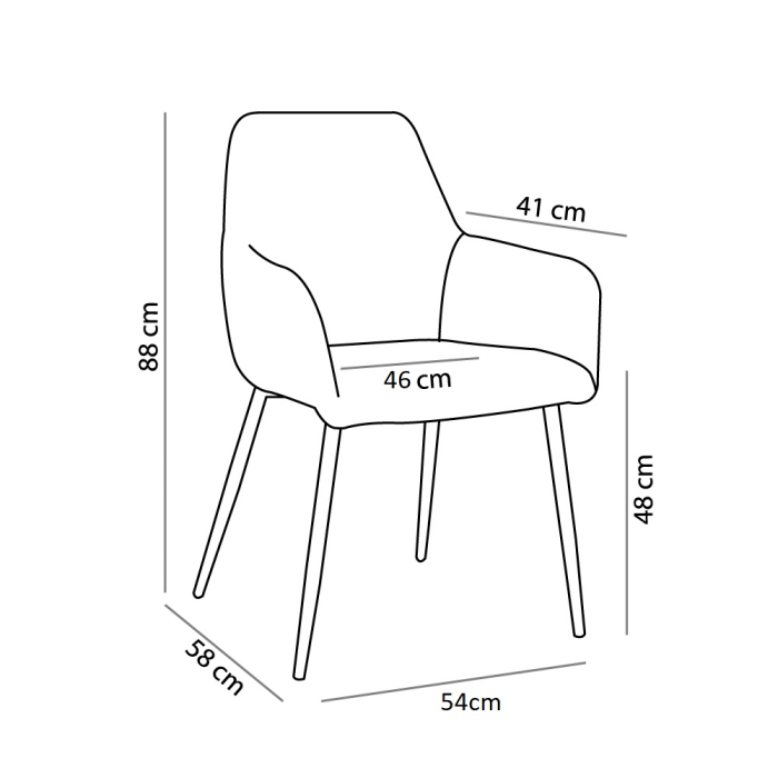Set 2 scaune dining și Horeca din stofă gri deschis cu brațe [4]