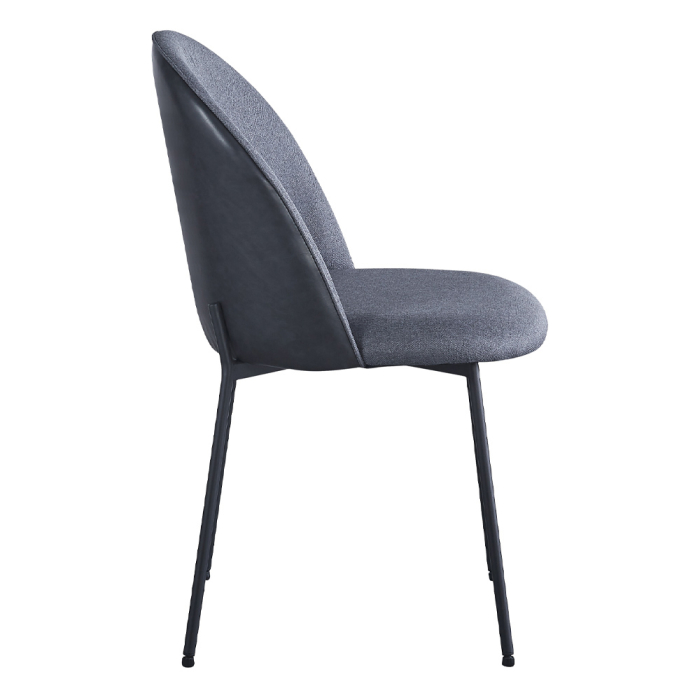 Set 2 scaune dining și Horeca din stofă și piele ecologică gri închis [3]