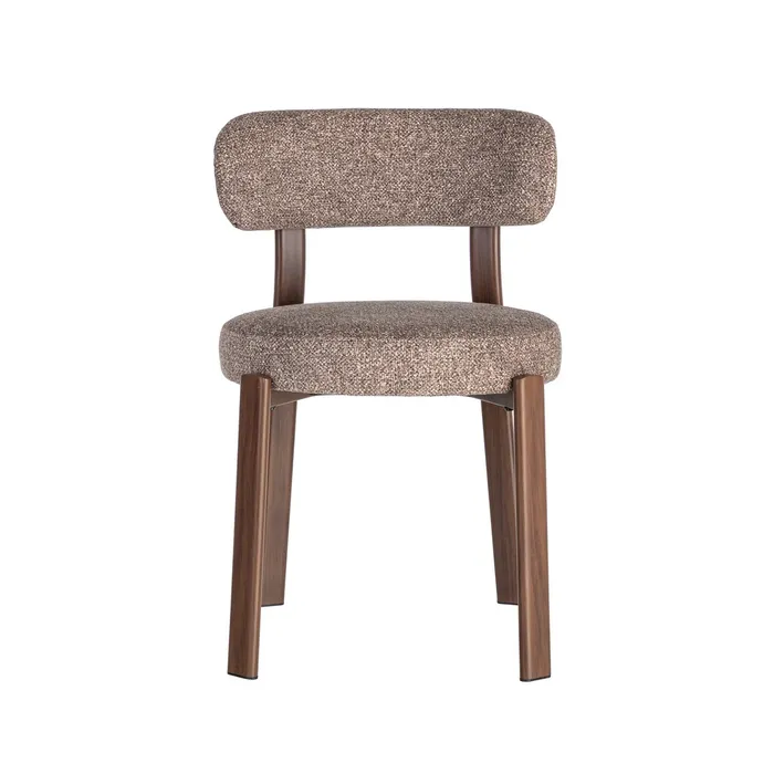 Set 2 scaune de dining și Horeca din stofă maro deschis cu structură metalică maro [5]