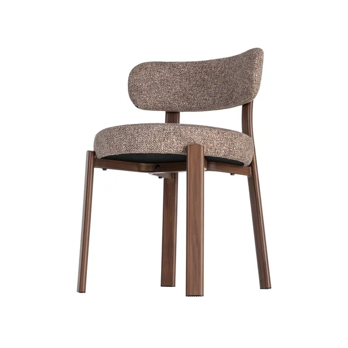 Set 2 scaune de dining și Horeca din stofă maro deschis cu structură metalică maro [6]