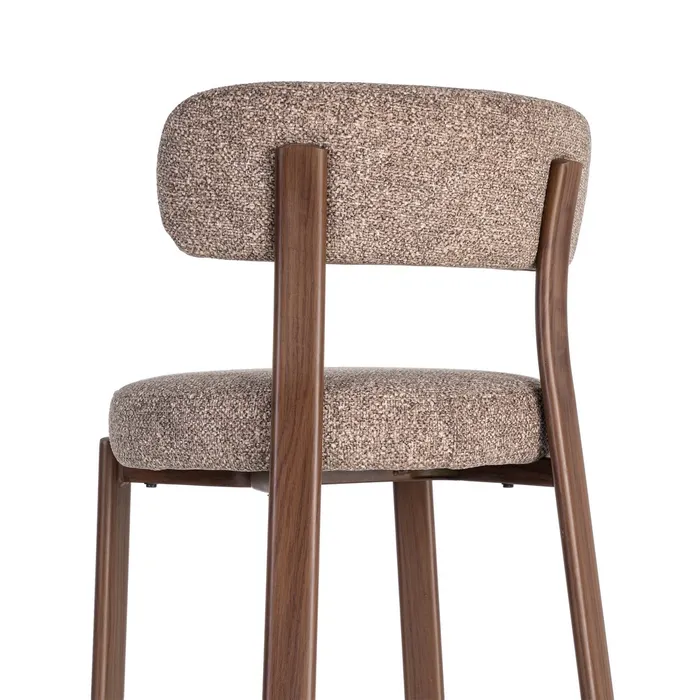Set 2 scaune de dining și Horeca din stofă maro deschis cu structură metalică maro [11]