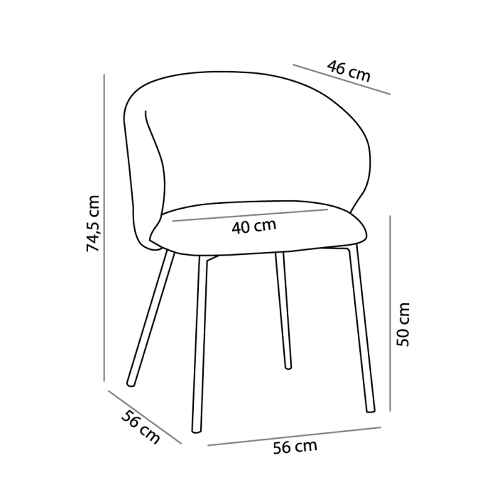 Set 2 scaune dining și Horeca din stofă roz cu spătar curbat [5]
