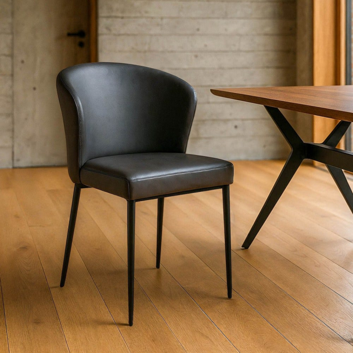 Set 2 scaune dining gri din piele ecologică [1]