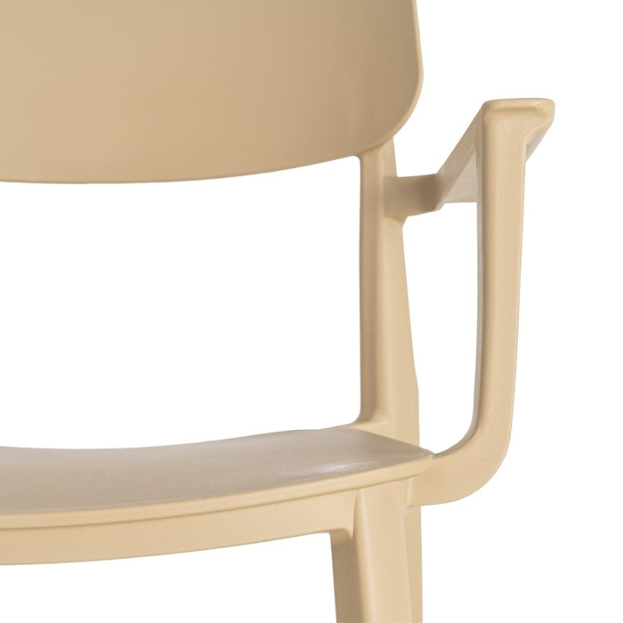 Set 2 scaune grădină plastic bej stivuibile [3]