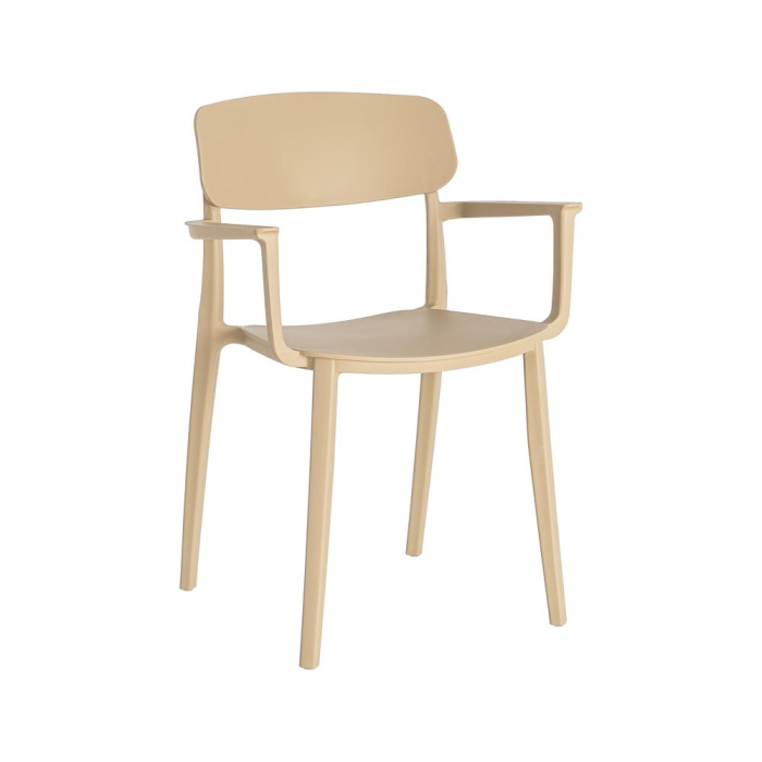 Set 2 scaune grădină plastic bej stivuibile [12]