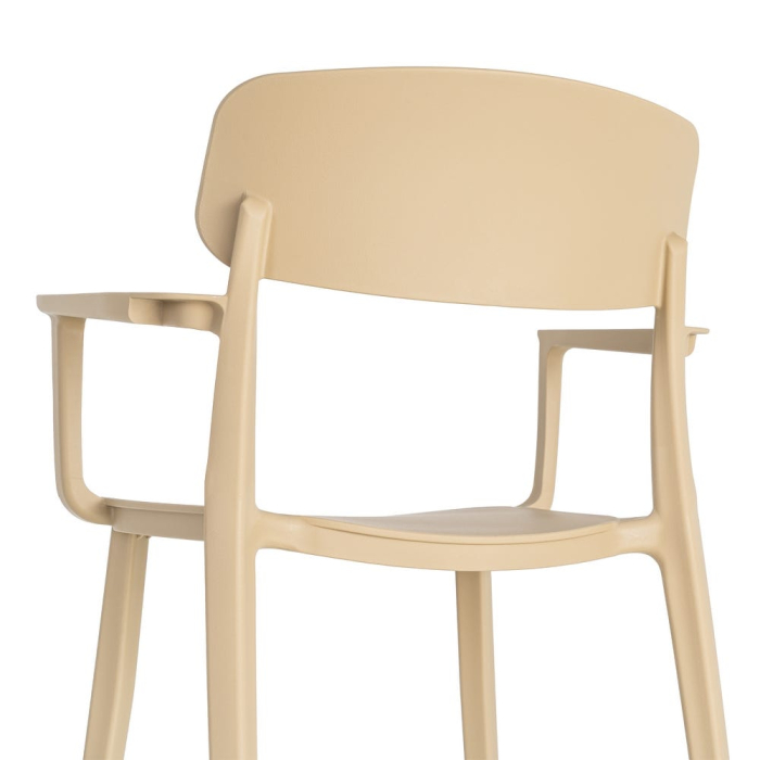 Set 2 scaune grădină plastic bej stivuibile [11]