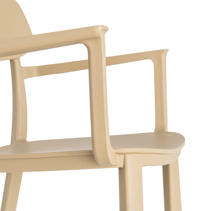 Set 2 scaune grădină plastic bej stivuibile [2]
