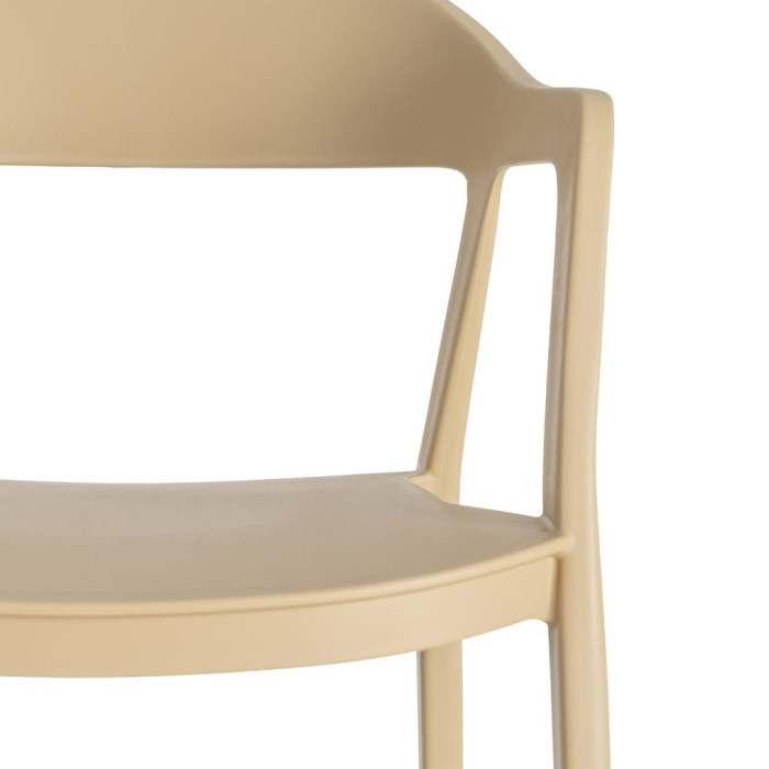 Set 2 scaune grădină plastic bej stivuibile [3]