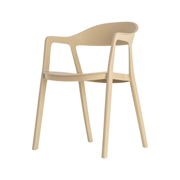 Set 2 scaune grădină plastic bej stivuibile [7]