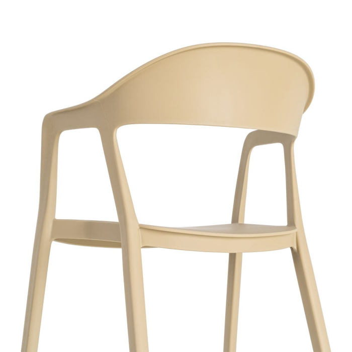 Set 2 scaune grădină plastic bej stivuibile [11]