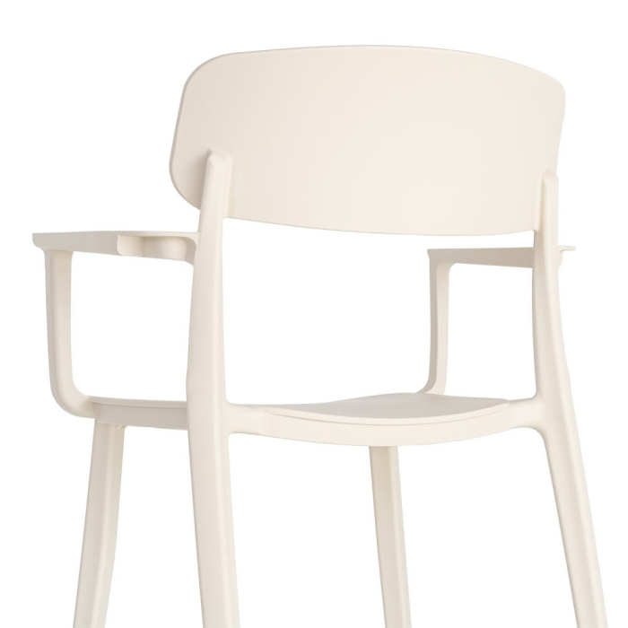 Set 2 scaune grădină plastic crem stivuibile [11]