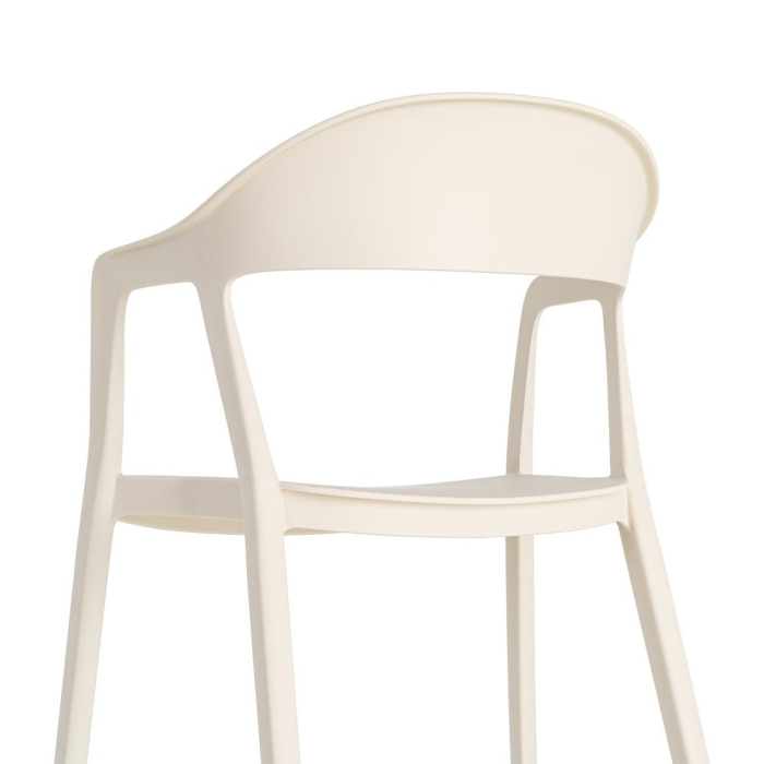 Set 2 scaune grădină plastic crem stivuibile [11]