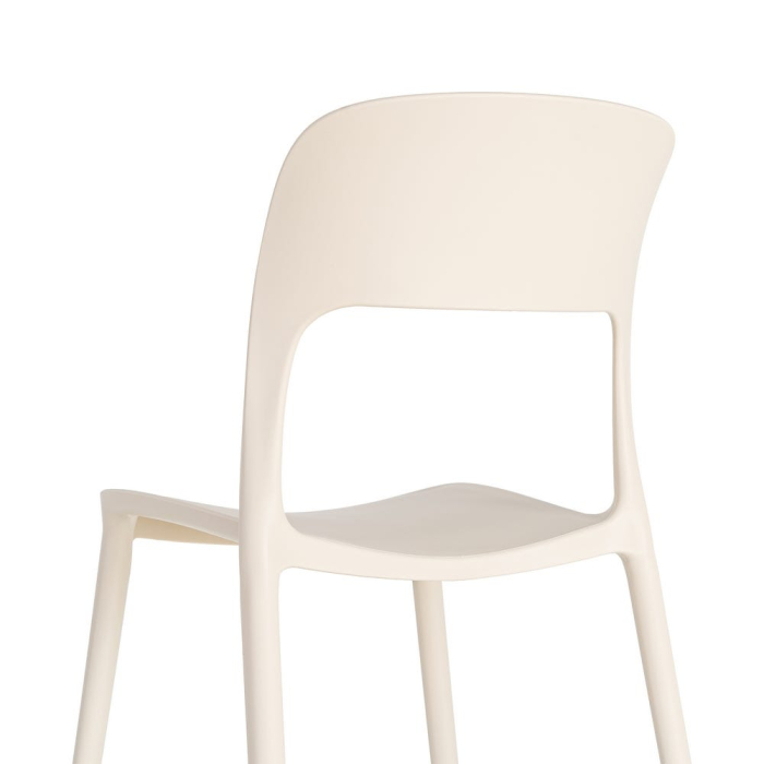 Set 2 scaune grădină plastic crem stivuibile [11]
