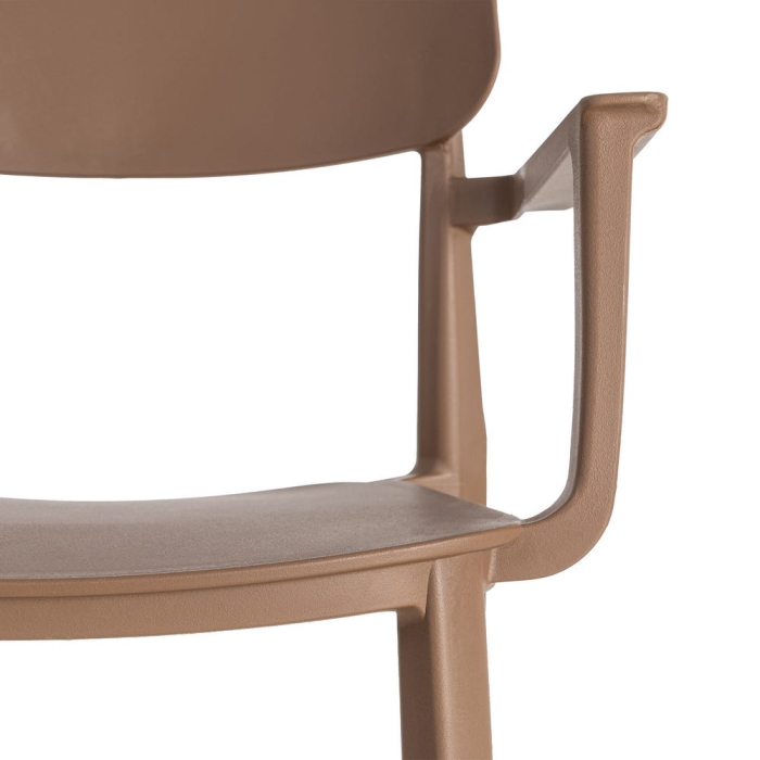 Set 2 scaune grădină plastic maro stivuibile [3]