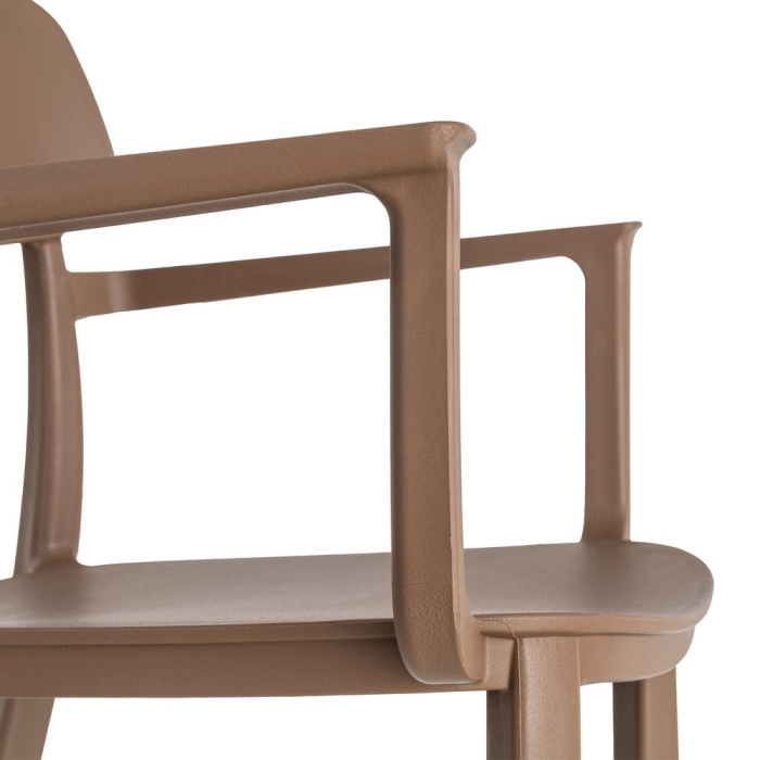 Set 2 scaune grădină plastic maro stivuibile [2]