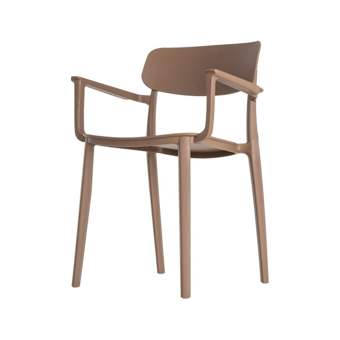 Set 2 scaune grădină plastic maro stivuibile [7]