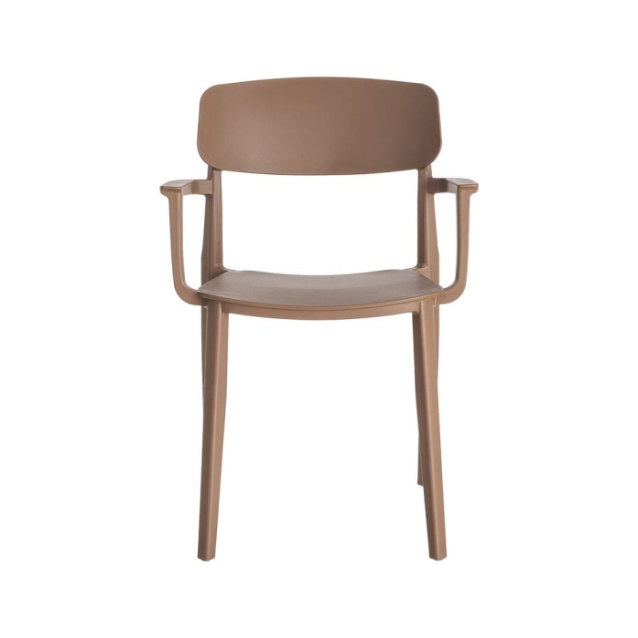 Set 2 scaune grădină plastic maro stivuibile [8]