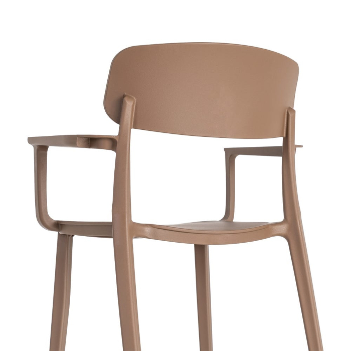 Set 2 scaune grădină plastic maro stivuibile [11]