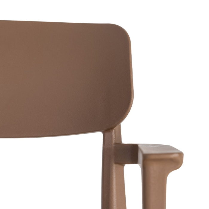 Set 2 scaune grădină plastic maro stivuibile [6]