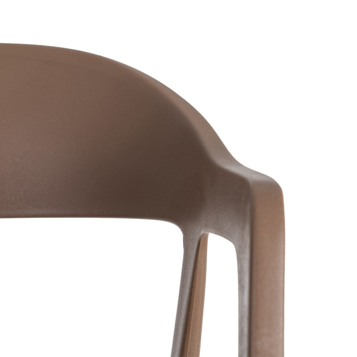 Set 2 scaune grădină plastic maro stivuibile [6]