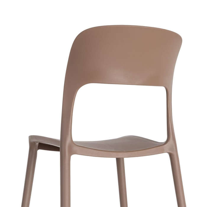 Set 2 scaune grădină plastic maro stivuibile [11]