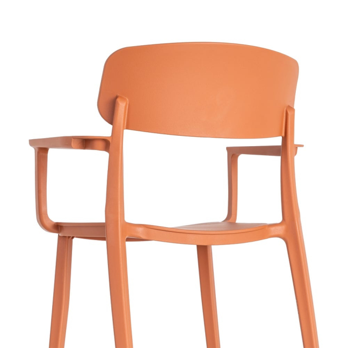 Set 2 scaune grădină plastic portocaliu stivuibile intens [11]