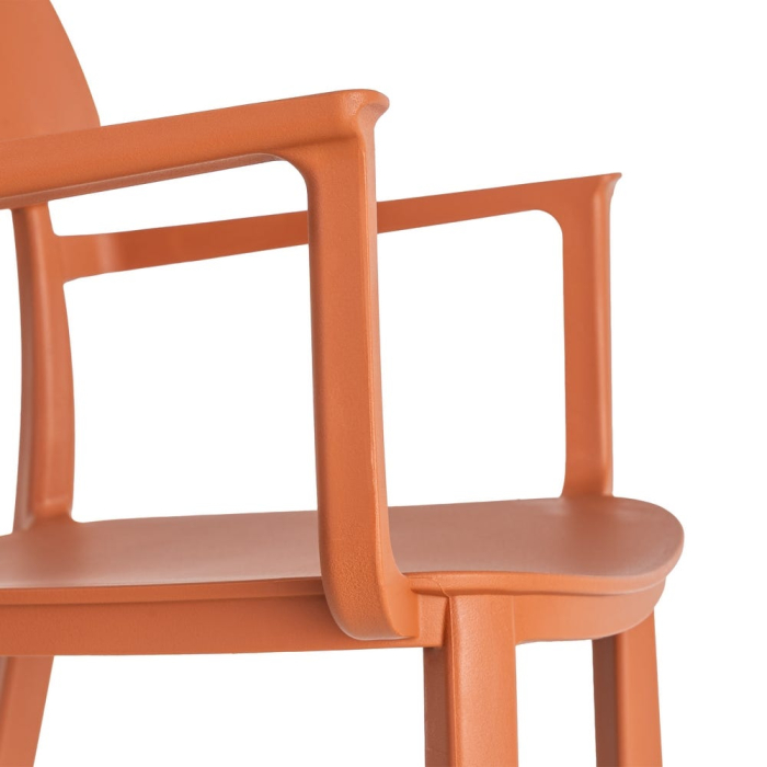 Set 2 scaune grădină plastic portocaliu stivuibile intens [2]