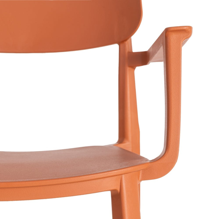 Set 2 scaune grădină plastic portocaliu stivuibile intens [3]