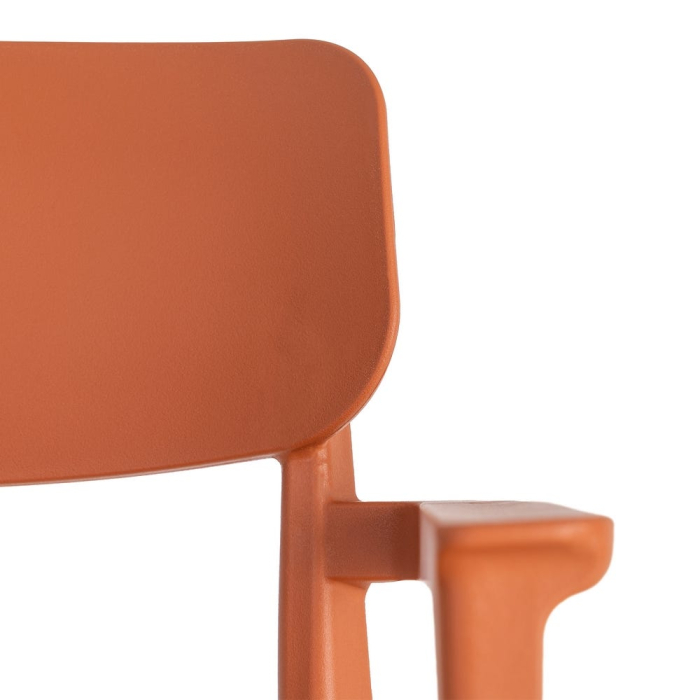 Set 2 scaune grădină plastic portocaliu stivuibile intens [6]