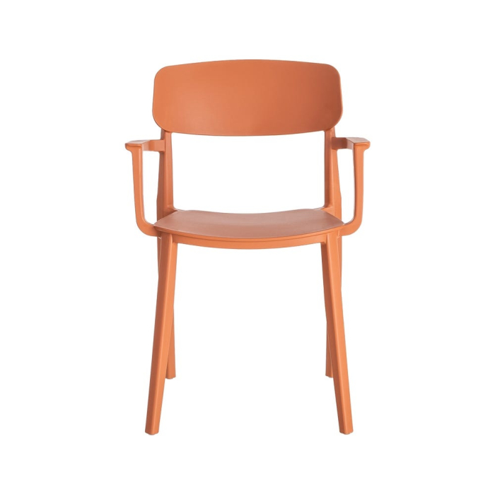 Set 2 scaune grădină plastic portocaliu stivuibile intens [8]