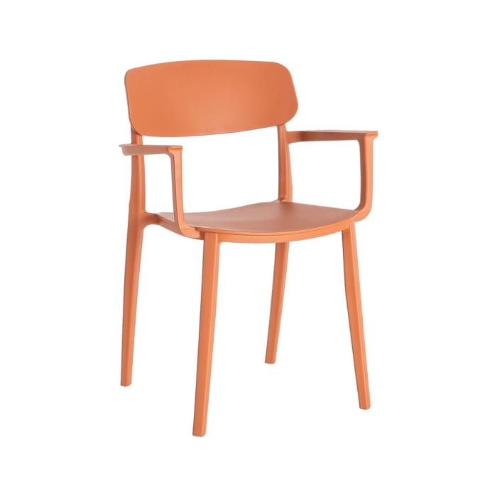 Set 2 scaune grădină plastic portocaliu stivuibile intens [12]