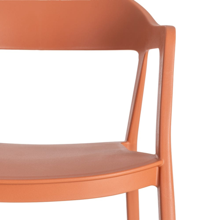 Set 2 scaune grădină plastic portocaliu stivuibile intens [3]