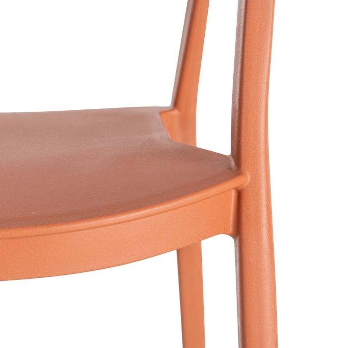 Set 2 scaune grădină plastic portocaliu stivuibile intens [9]