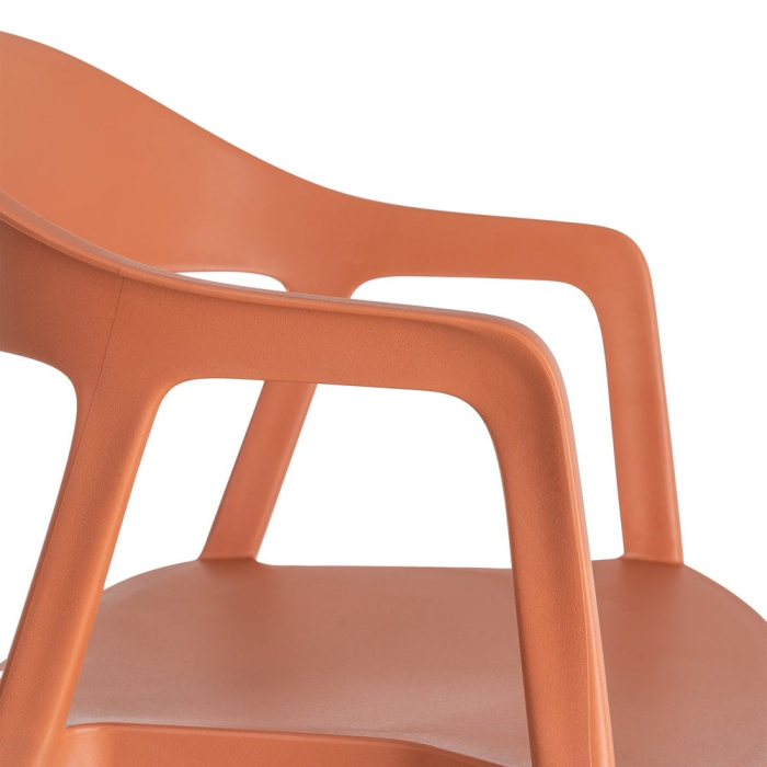 Set 2 scaune grădină plastic portocaliu stivuibile intens [2]