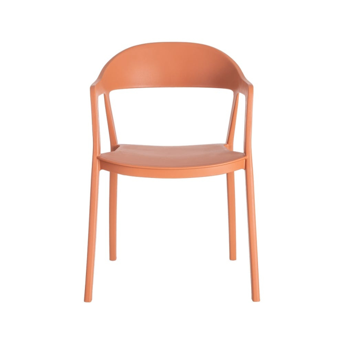 Set 2 scaune grădină plastic portocaliu stivuibile intens [8]