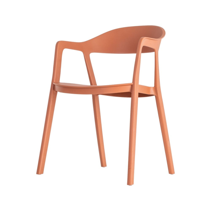 Set 2 scaune grădină plastic portocaliu stivuibile intens [7]