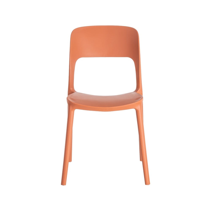 Set 2 scaune grădină plastic portocaliu stivuibile intens [8]