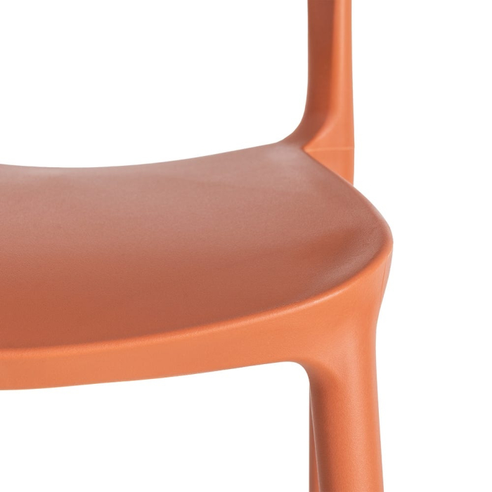Set 2 scaune grădină plastic portocaliu stivuibile intens [3]