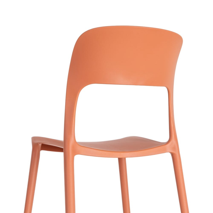 Set 2 scaune grădină plastic portocaliu stivuibile intens [11]