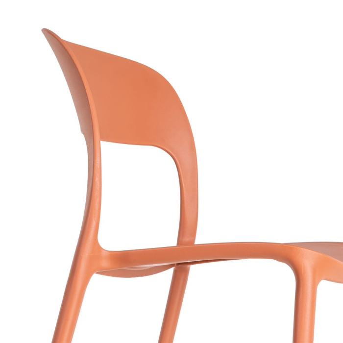 Set 2 scaune grădină plastic portocaliu stivuibile intens [2]