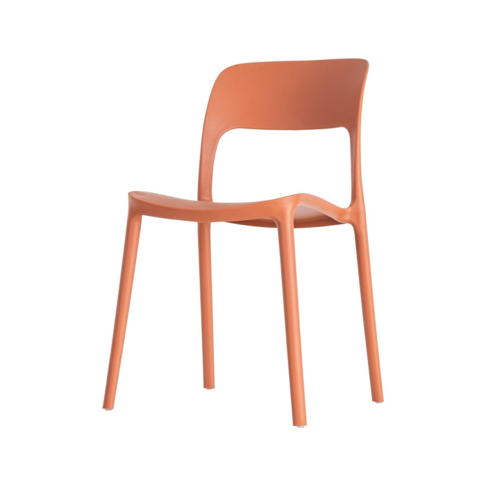 Set 2 scaune grădină plastic portocaliu stivuibile intens [7]