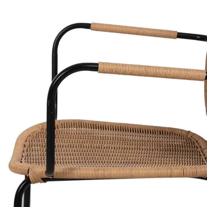 Set scaune interior exterior cu brate ratan natural din otel [7]