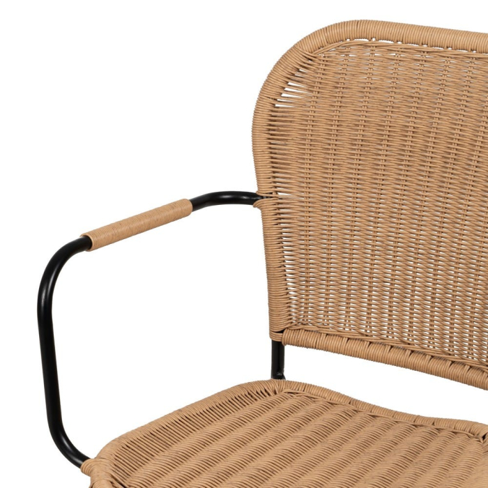 Set scaune interior exterior cu brate ratan natural din otel [6]