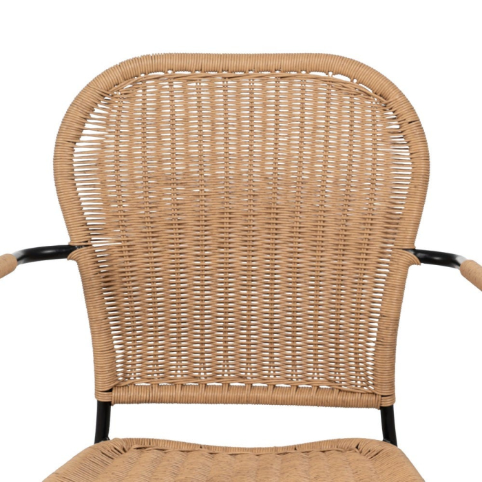 Set scaune interior exterior cu brate ratan natural din otel [5]