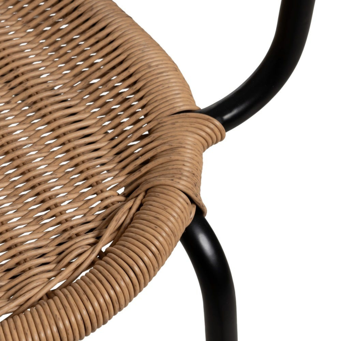 Set scaune interior exterior cu brate ratan natural din otel [9]