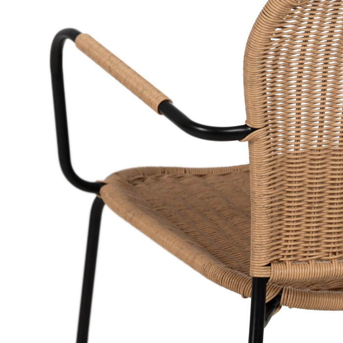 Set scaune interior exterior cu brate ratan natural din otel [10]