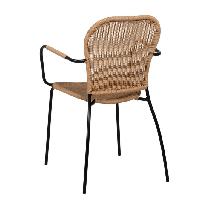 Set scaune interior exterior cu brate ratan natural din otel [4]