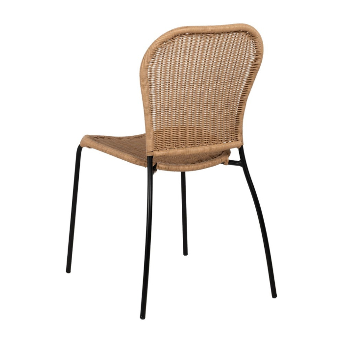 Set scaune interior exterior ratan natural din oțel și polietilenă [4]